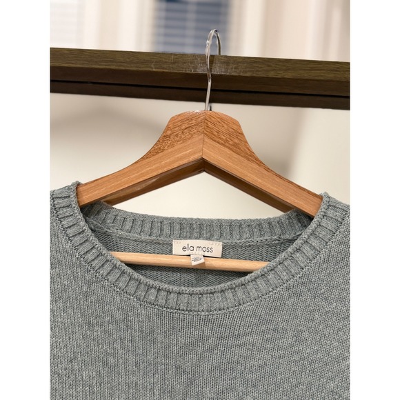 Ella Moss Women's Light Green Chunky Soft Boxy Knit Crew Neck Sweater Size L - Picture 6 of 6